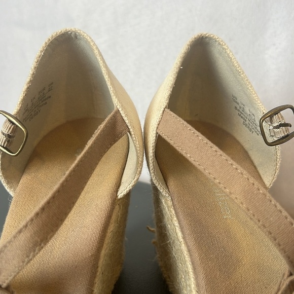 Naturalizer Derby Tan T-Strap Wedge Espadrilles Sandals 10M - Picture 11 of 13